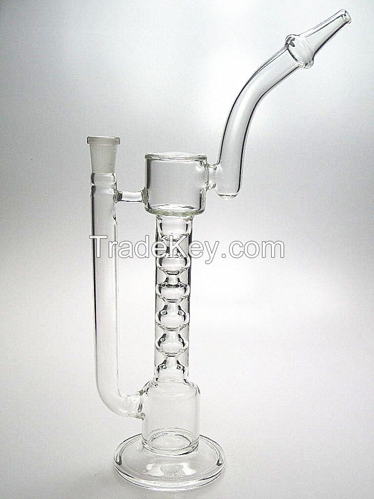 Glass Hot Selling Red Green Mix Ball Inner Perc Glass Water Pipe DAB Rig Glass Smoking Pipe with Glass Smoking Accessories