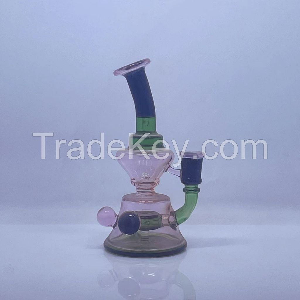 Hot Selling Red Green Mix Ball Inner Perc Glass Water Pipe DAB Rig Glass Smoking Pipe with Glass Smoking Accessories