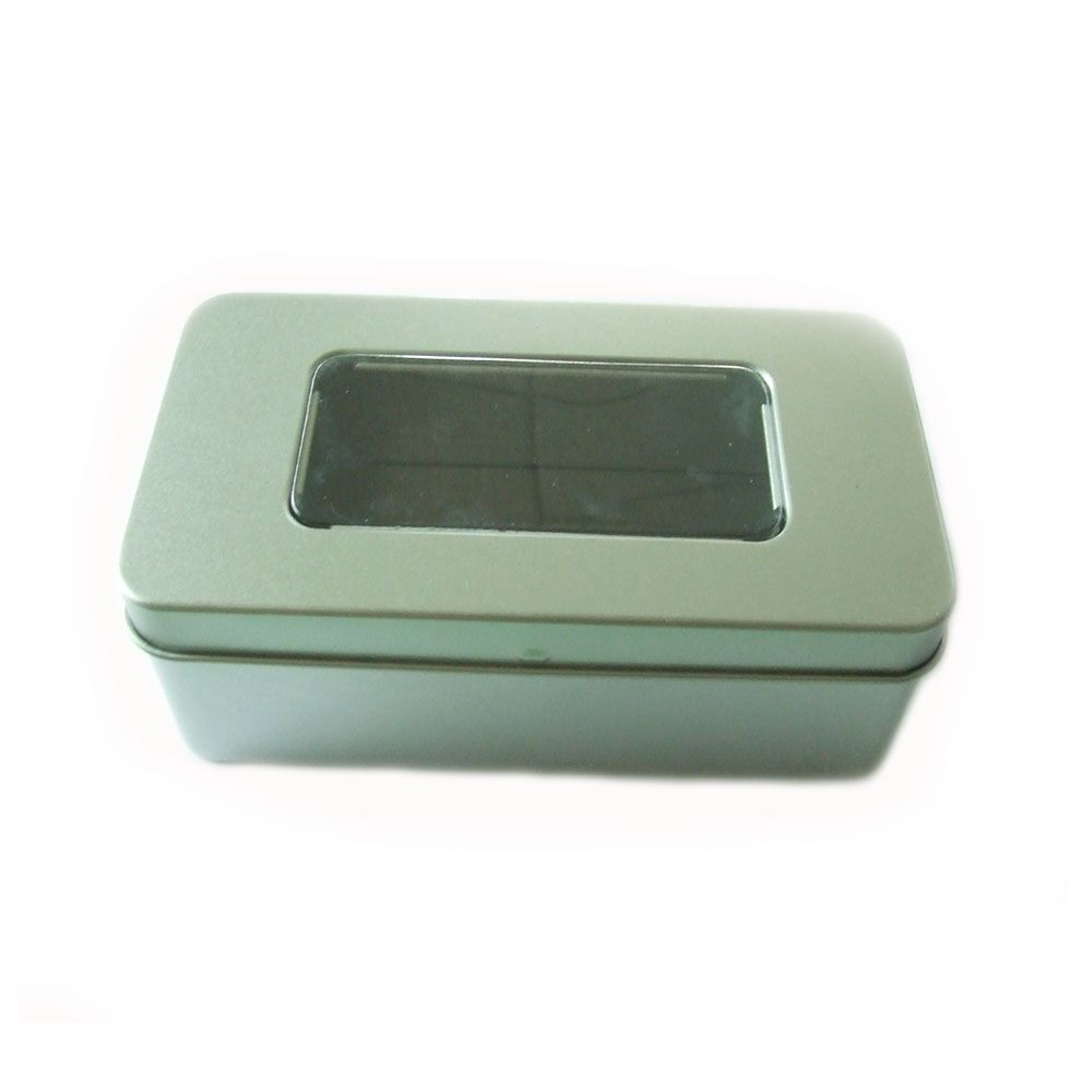 New rectangular tin box with hinge for electronic cigarette