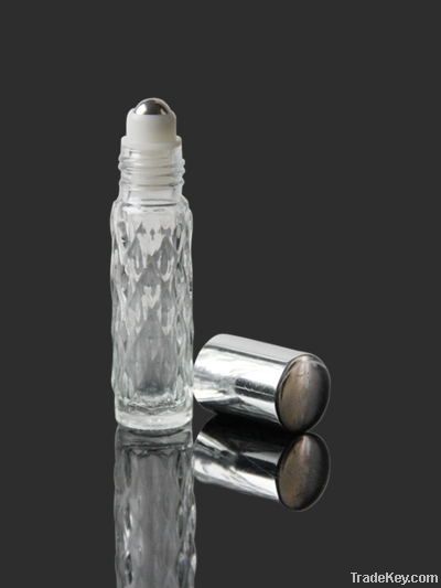 For essence 10ml cylindrical glass vial with metal ball perfume bottle