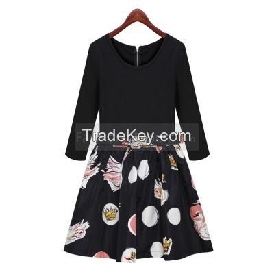 $30 Printing Black Spring Dress