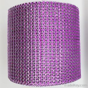 Light purple fashion rhinestone crystal mesh trimming fabric for garme