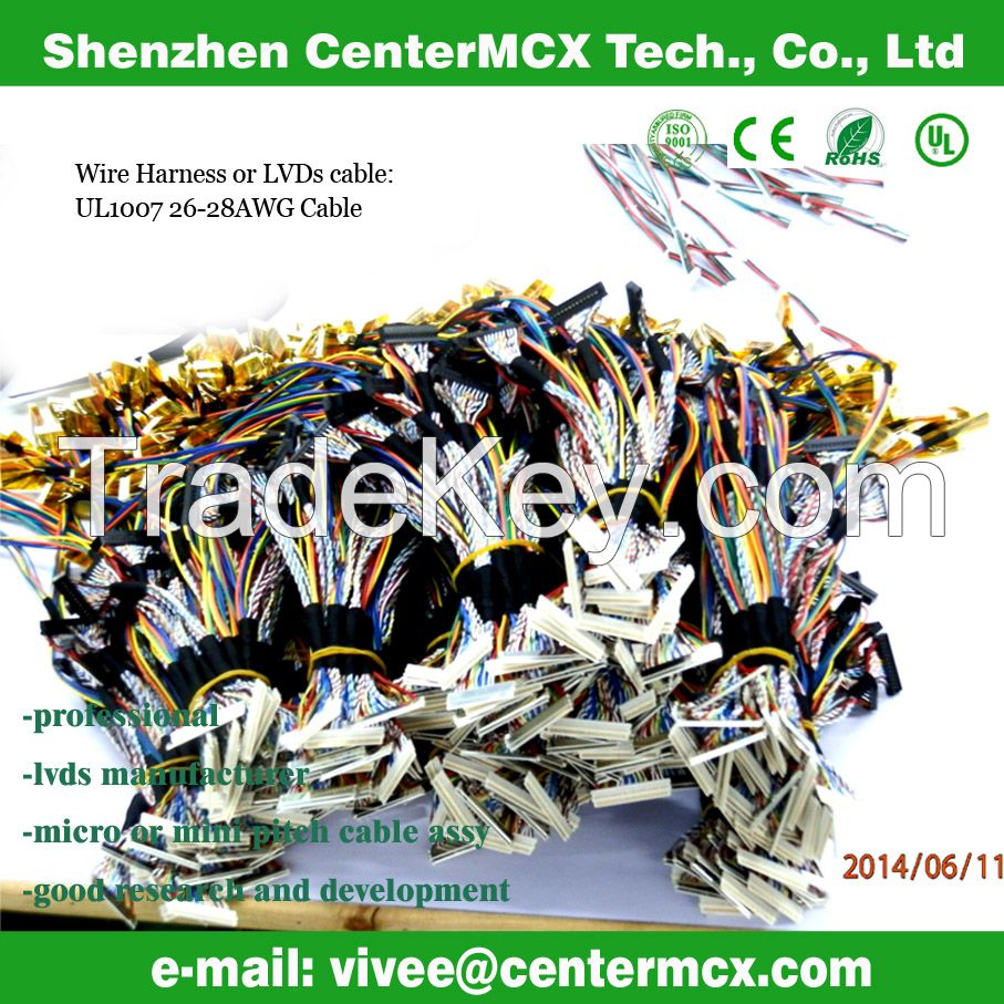 Ipex cable assembly, Hirose wire harness, JAE custom cable, JST cable design