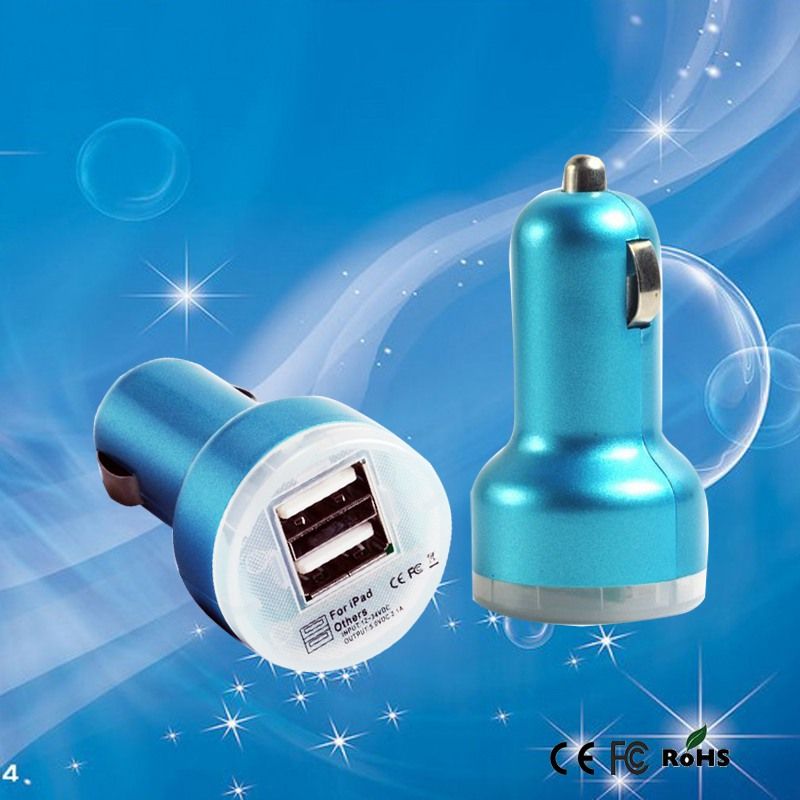 Dual usb car charger for mobile phone charger 