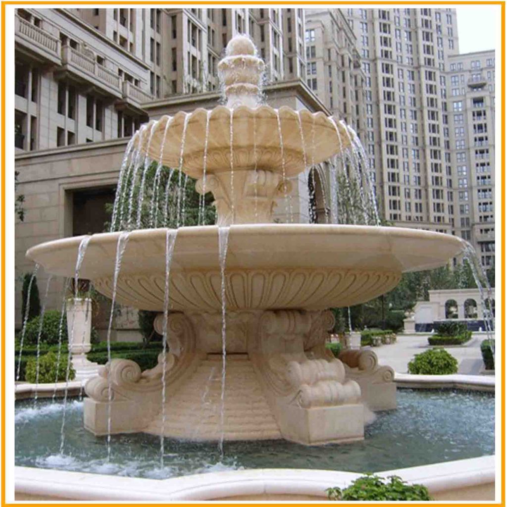 Stone Fountain Carved Marble Water Fountain for Garden Outdoor (YKOF-2)