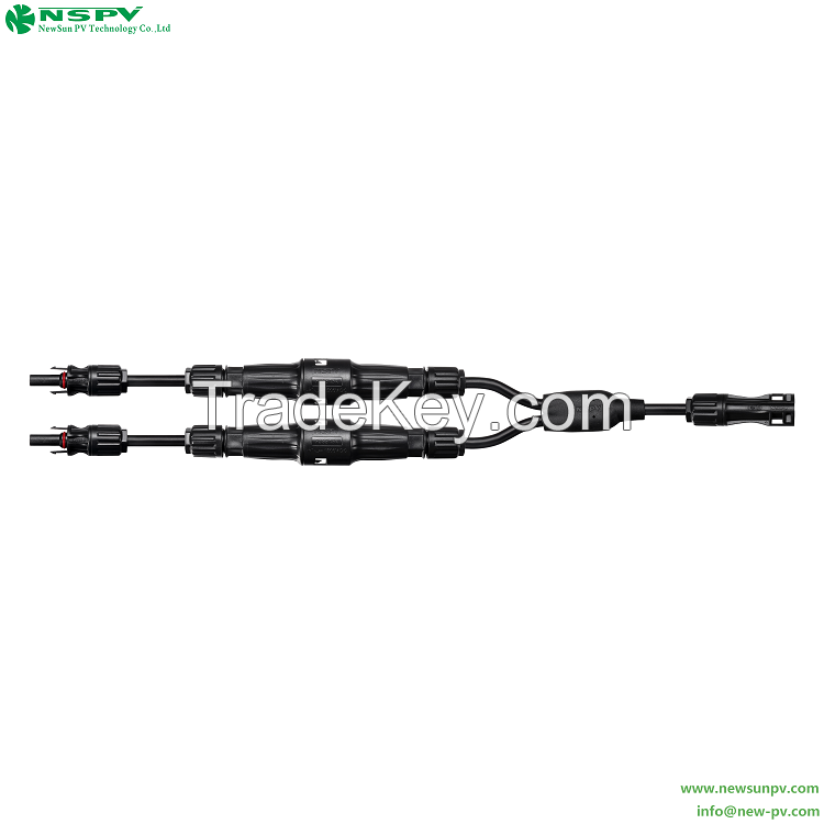 Solar Panel Parallel Connectors PV 2to1 Parallel Branch Connectors With Inline Fuse 1500VDC