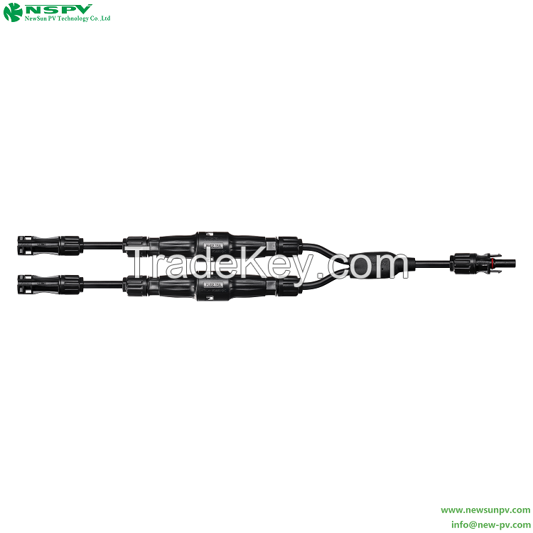 Solar Panel Parallel Connectors PV 2to1 Parallel Branch Connectors With Inline Fuse 1500VDC