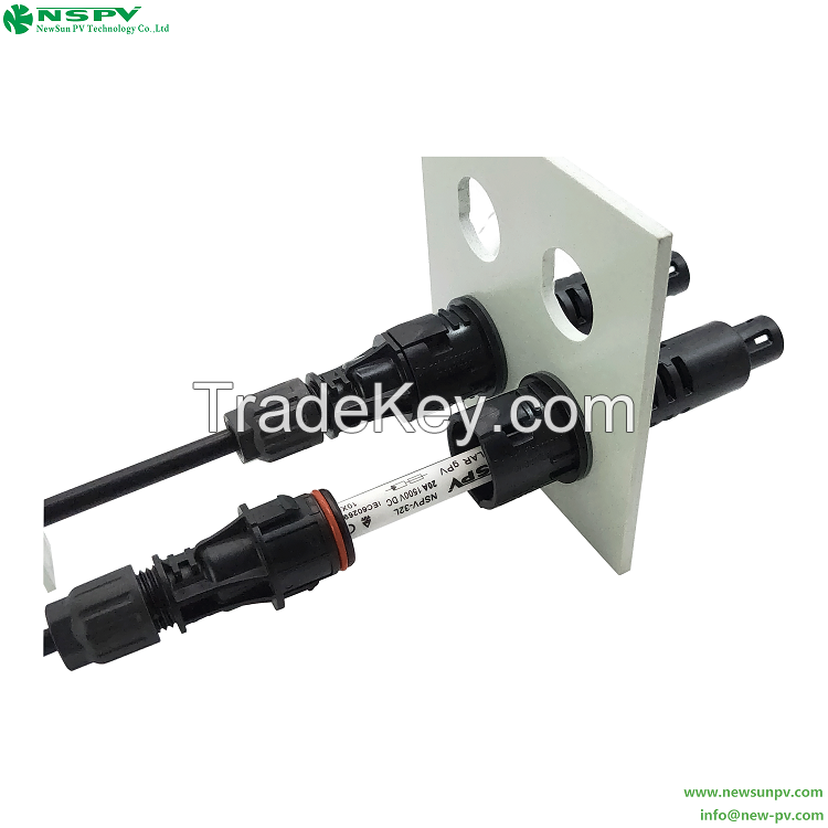 NSPV DC Solar Panel Fuse Connector Cable End 1500VDC 50A PV Panel Connector For Photovoltaic System