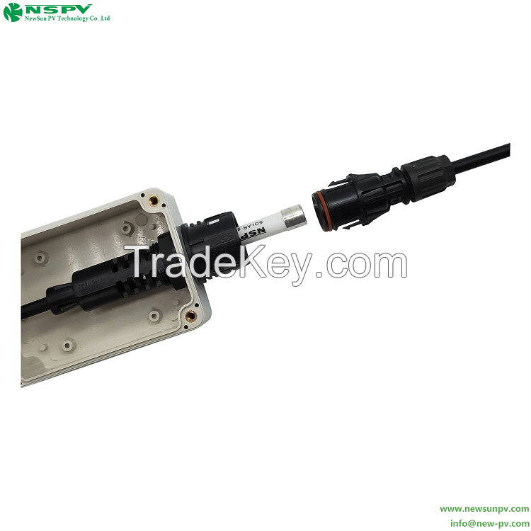 NSPV DC Solar Panel Fuse Connector Cable End 1500VDC 50A PV Panel Connector For Photovoltaic System