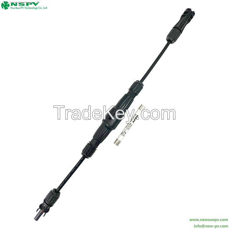 Solar Straight Cable Harness With Inline Fuse 1500VDC PV Cable Molding Assembly