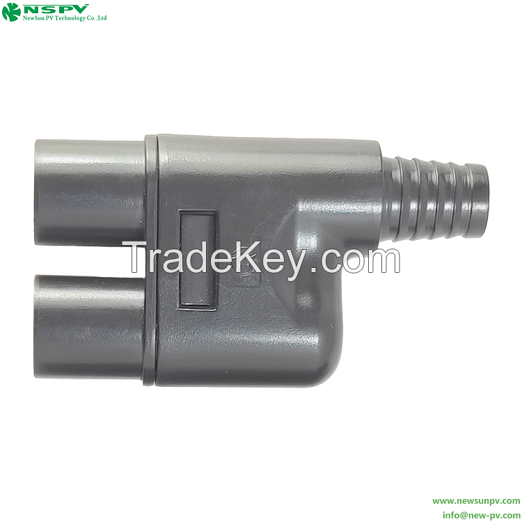 UV Resistant PV3.0 2 to 1 Solar Branch Connector 1000VDC T Branch Connector For mc3 Rubber Connector