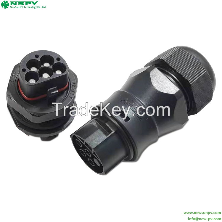 IP67 Solar AC 5C Connector rated current Max.40A(6sqmm)