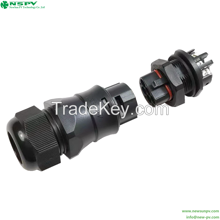 Solar AC 5C Connector Rated Current Max.40A(6sqmm) IP67 Waterproof For Solar Inverter