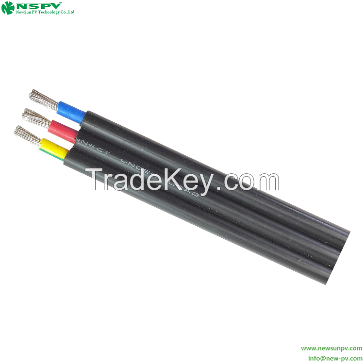 Solar Cable 3 Cores Tinned Copper XLPE Solar Wire PV Cable 1.8KVDC