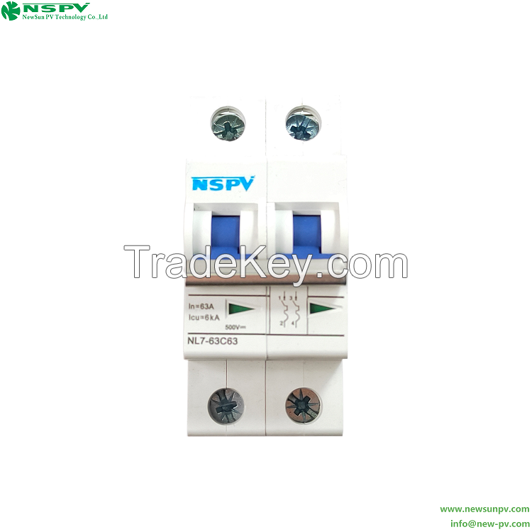 Miniature Circuit Breaker 1/2/3/4P DC Circuit Breaker Finder Solar Electricity Kits MCB Isolator Switch Distribution Box Connector