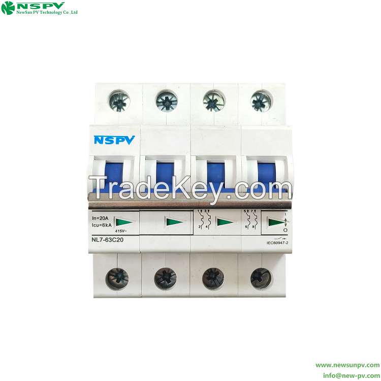 Miniature Circuit Breaker 1/2/3/4P DC Circuit Breaker Finder Solar Electricity Kits MCB Isolator Switch Distribution Box Connector