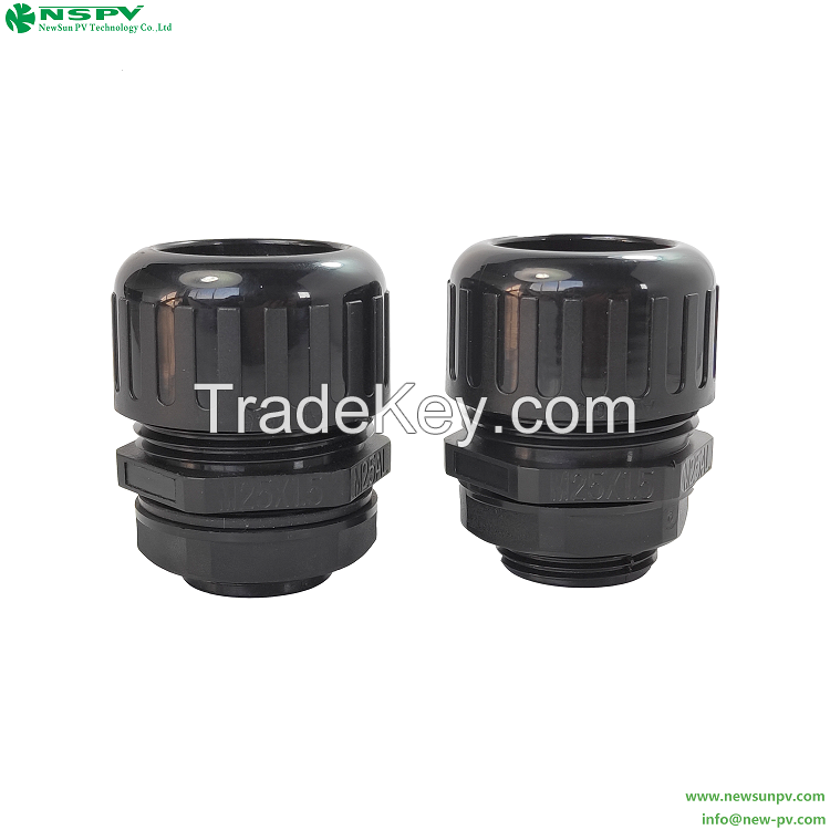 Metric/PG/NPT/G Thread Cable Gland Nylon PA66 Waterproof Cable Gland Connectors Plain Screwed Adaptor