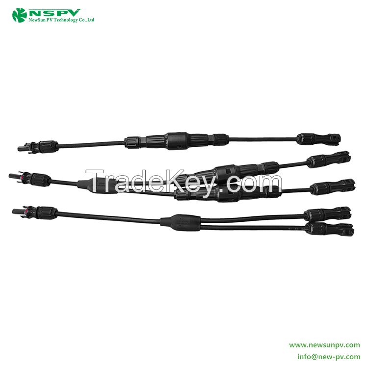 1500VDC Solar Y branch parallel series Solar Y connector cable harness with fuse