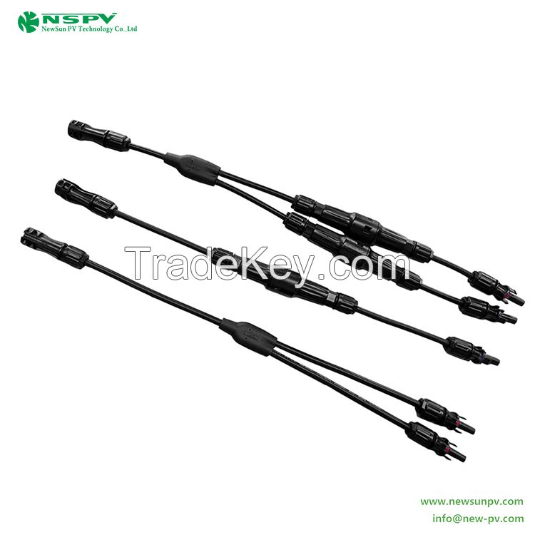 1500vdc Solar Y Branch Parallel Series Solar Y Connector Cable Harness With Fuse