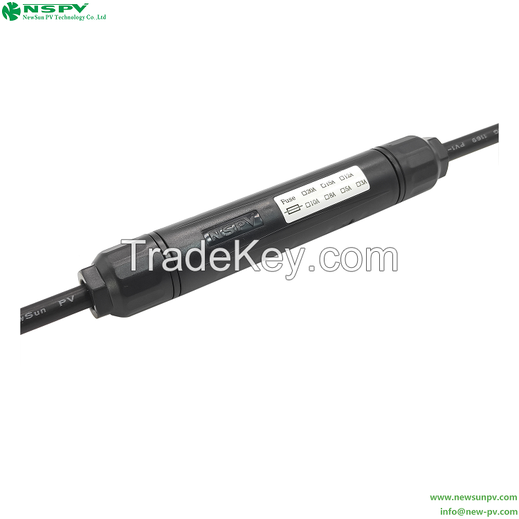 Solar Inline Fuse Connector Compatible MC4 Fuse 1000VDC With Both Cable Ends