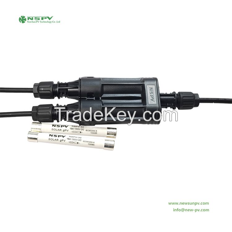 IP68 TUV Solar Branch Fuse Connector 1500VDC Removable Fuse for Solar System Protection