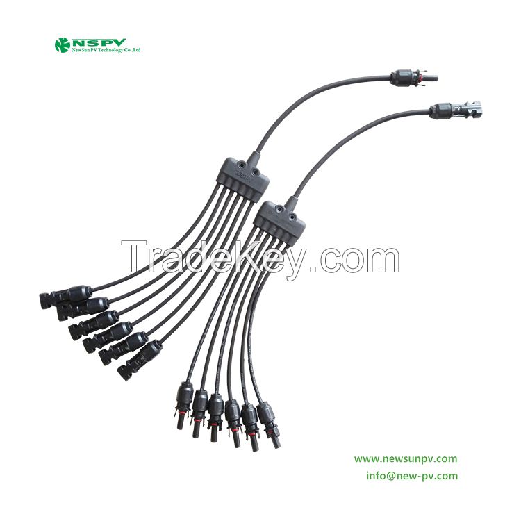 Solar Y connector Wire Harness 6 to 1 solar y branch with female male cable connectors