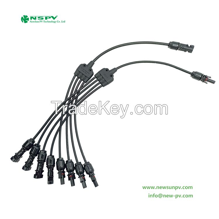 Solar Y Cable Assembly 4-In-1 Type With Solar Connectors Solar Y Connector