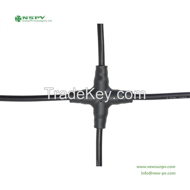 Solar Cable Harness Cross Branch with PV4.0 Cable Connector