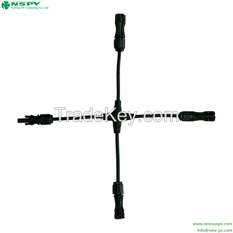 Solar Cable Harness Cross Branch with PV4.0 Cable Connector For Solar Energy System