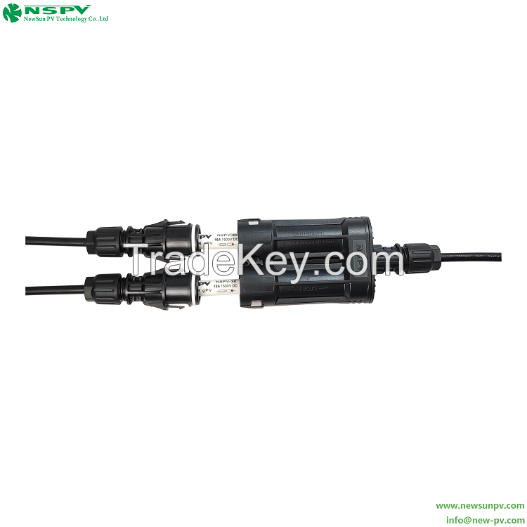 IP68Waterproof TUV Certified Solar Branch Fuse Connector 1500VDC Removable Fuse for Solar System Protection