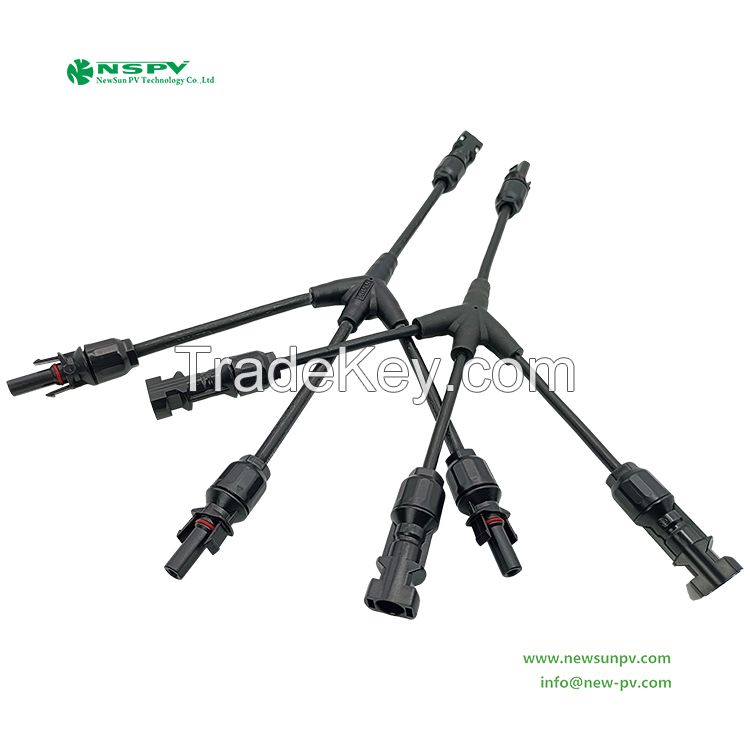 1500VDC Solar Y Branch Cable Harness 3-In-1 Type IP68 Waterproof Solar Cable Assembly