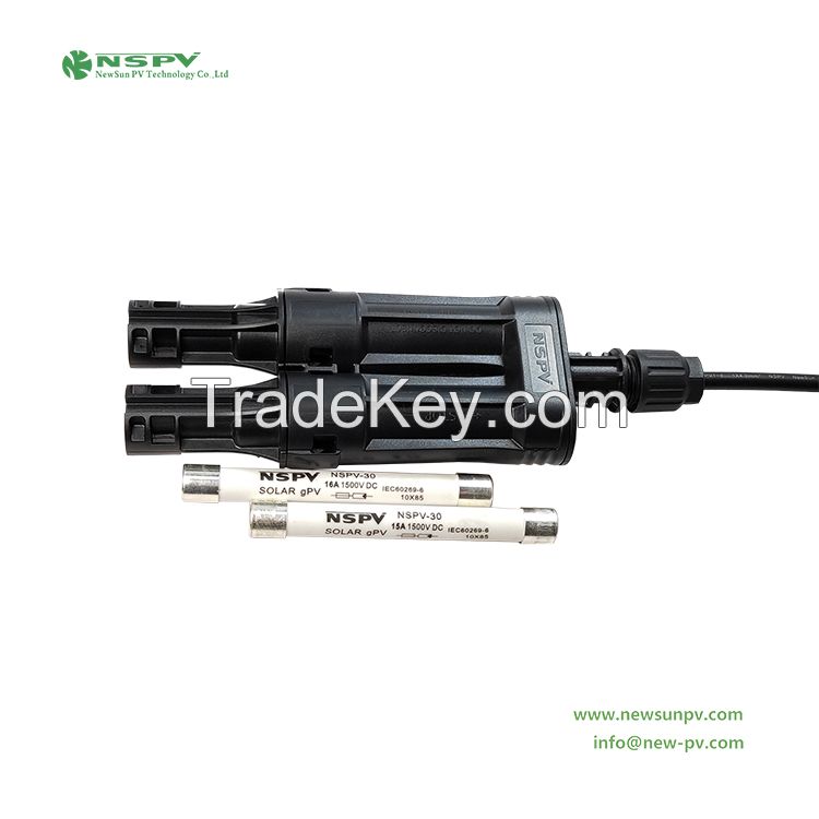 1500VDC Pluggable Solar Branch Inline Fuse Connector IP68 Waterproof PV Panel Connection