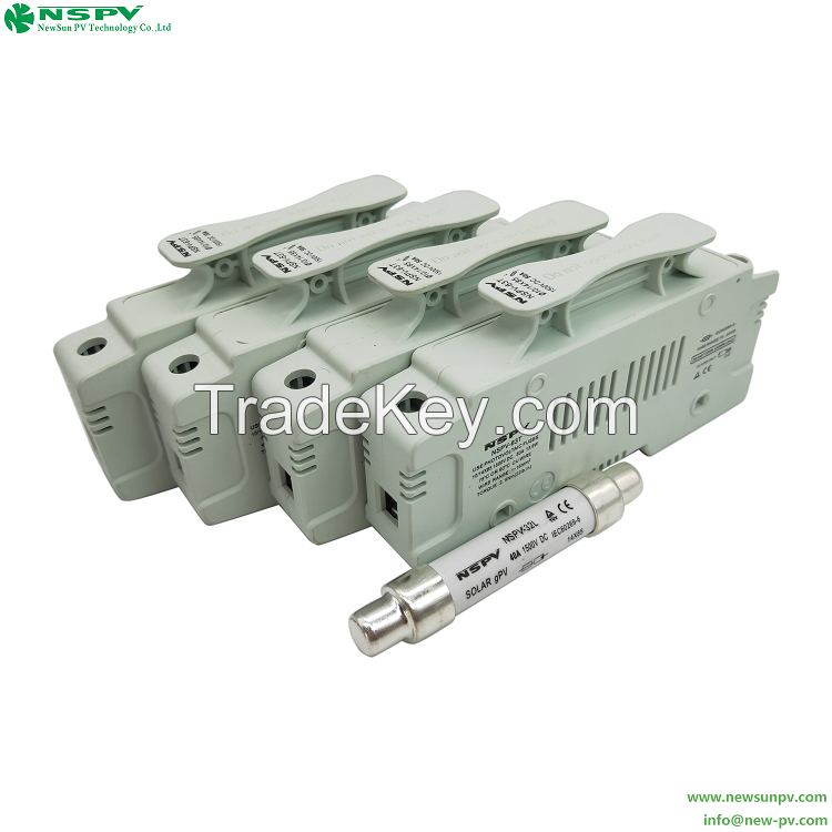 High Voltage Solar Fuse Holder 1500VDC Din Rail Mount Fuse Holder For Solar System Protection