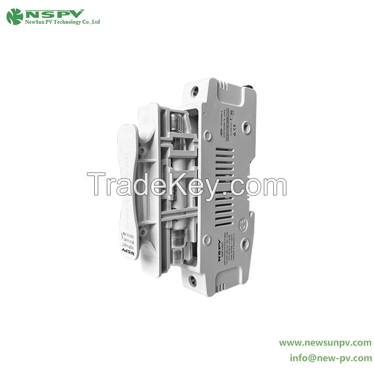 High Voltage Solar Fuse Holder 1500VDC Din Rail Mount Fuse Holder For Solar System Protection