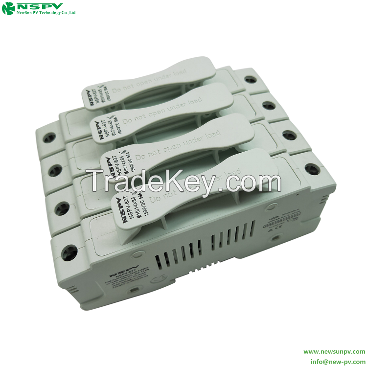 High Voltage Solar Fuse Holder 1500VDC Din Rail Mount Fuse Holder For Solar System Protection