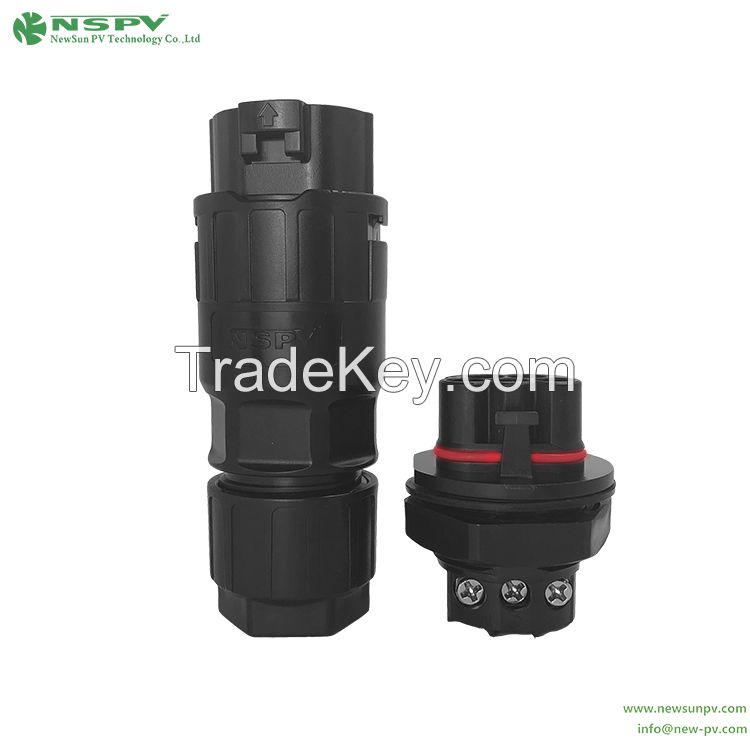 EN 61984 Standard 4P 5P Solar AC Connector For Solar Inverter IP68 Waterproof  AC Connector 5Cores