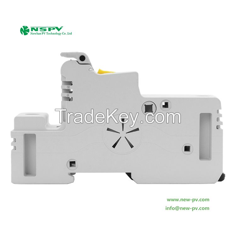 NSPV Solar Fuse Holder 1500VDC Max. 100A Din Rail Mount Fuse Holder For Solar Combiner Box