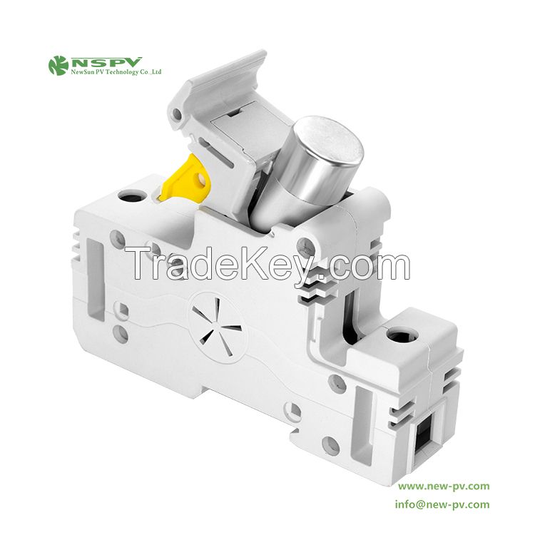 NSPV Solar Fuse Holder 1500VDC Max. 100A Din Rail Mount Fuse Holder For Solar Combiner Box