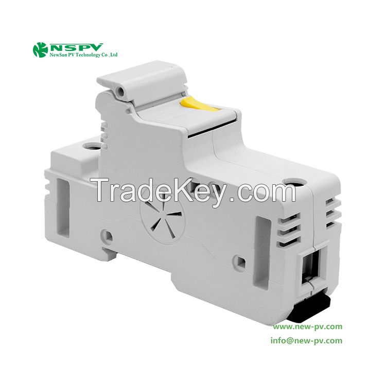 2023 New Solar Fuse Holder 1500VDC Max100A Din Rail Mount Fuse Holder