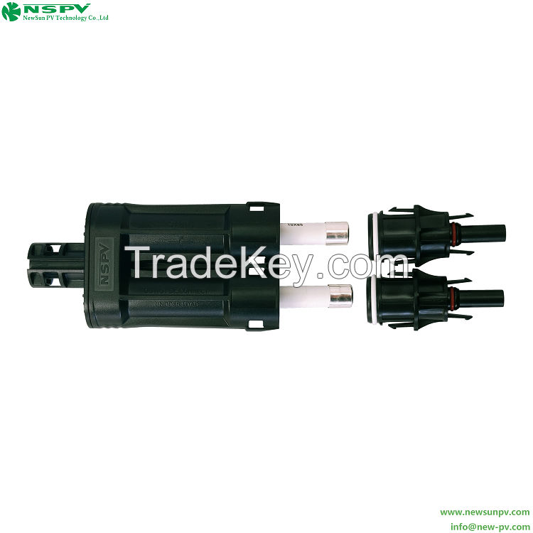 PV4.0 1500VDC Solar Branch Fuse Holder Solar Branch Holder With Inline Fuse IP68 Waterproof Fuse Connector