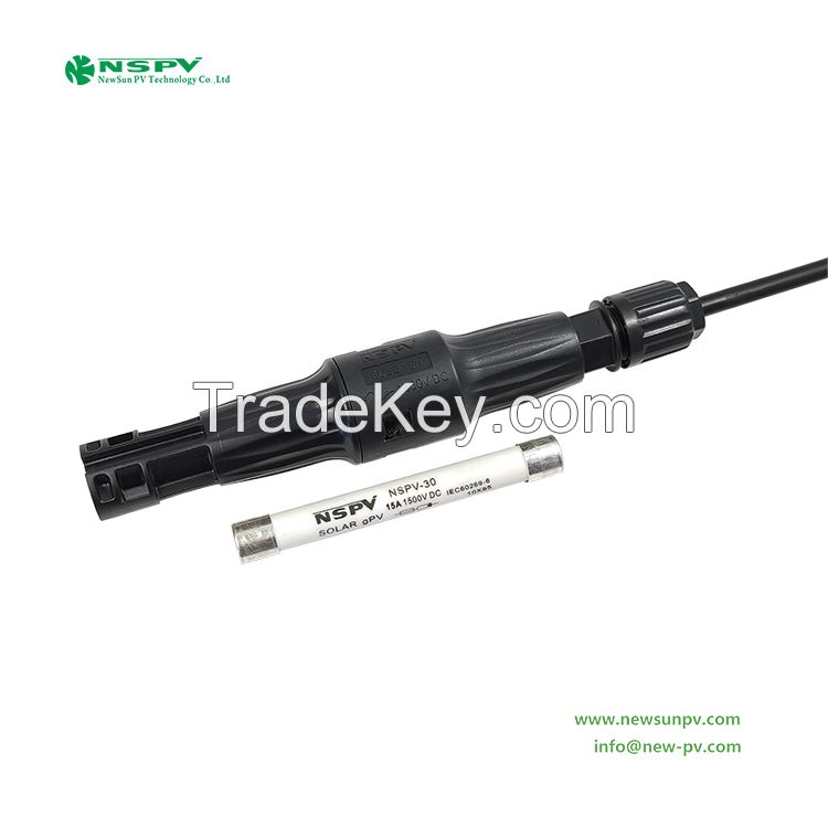 TUV Certified Solar mc4 Fuse Connector Fast To Replace Inline Fuse 1500VDC