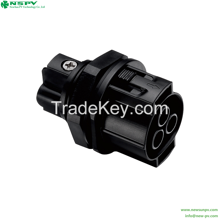 3Pin Solar AC Wire Connector 500V AC Power Connector Panel Female For Inverter And Combiner Box