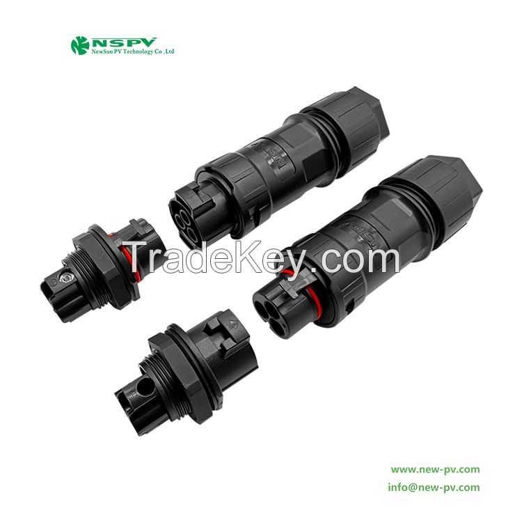 3Pin Solar AC Wire Connector 500V AC Power Connector Panel Female For Inverter And Combiner Box