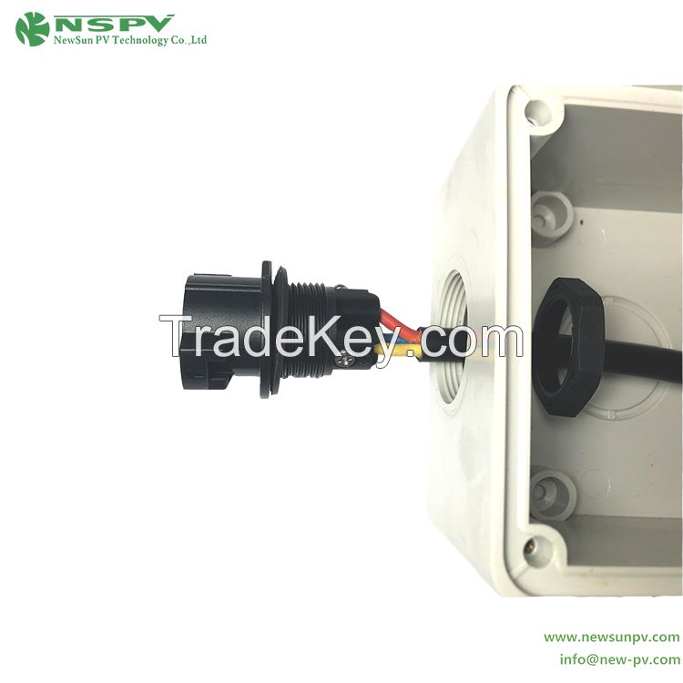 3Pin Solar AC Wire Connector 500V AC Power Connector Panel Female For Inverter And Combiner Box