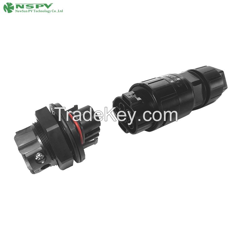 5Pin Solar AC Power Connector 500V AC Wire Connector Waterproof Cable Female For Solar Inverter Connections