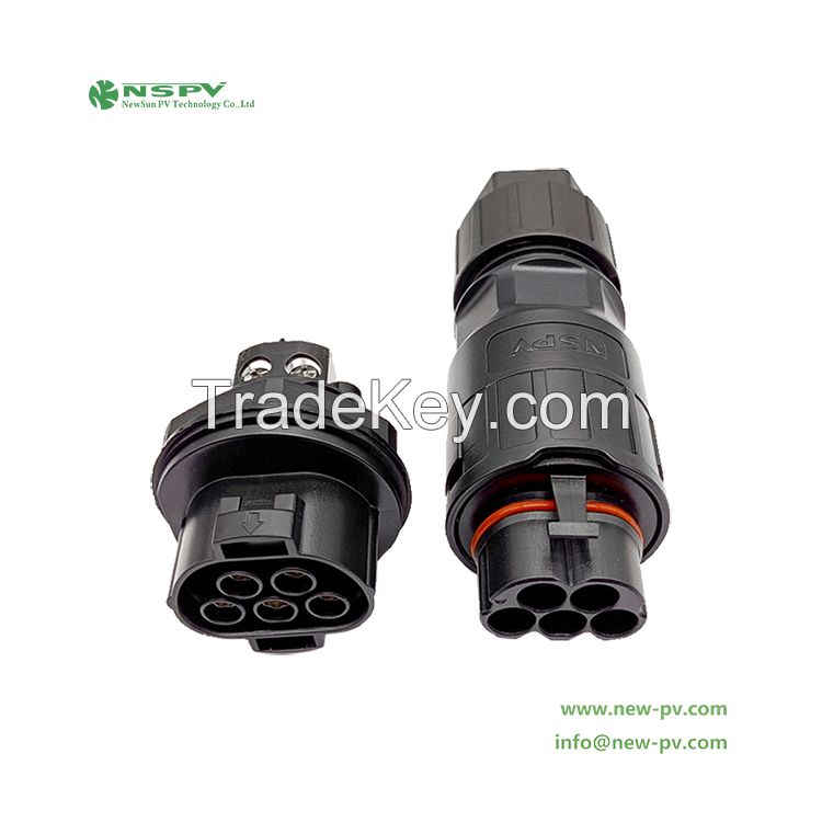 5Pin Solar AC Connector 500V AC Connector Waterproof Cable Male For Solar Inverter Connections