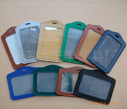 leather neck id card holder with lanyard ,pvc card,pvc hard plastic card,pvc card set,pvc set,plastic set