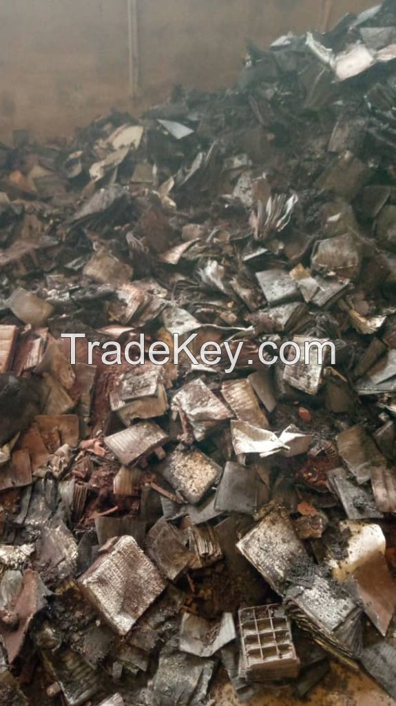 Lead plate scrap from used car batteries