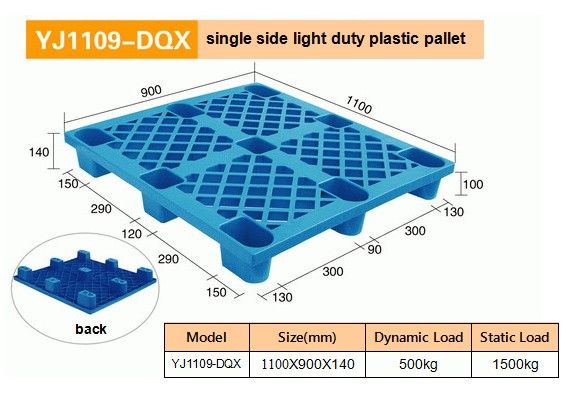 1109 single side light duty plastic pallets