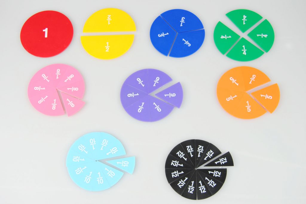 Plastic Fraction Circles, Math Manipulatives , Educational Teaching Aids